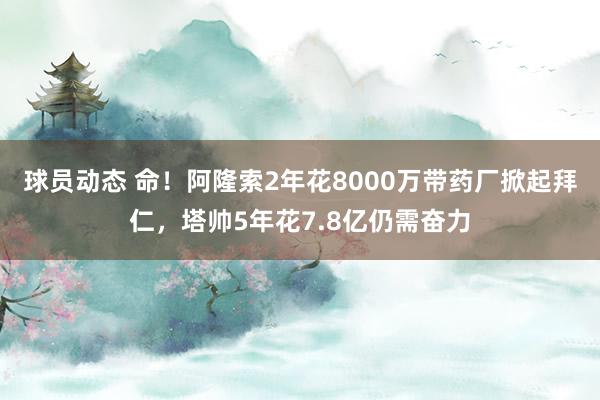 球员动态 命！阿隆索2年花8000万带药厂掀起拜仁，塔帅5年花7.8亿仍需奋力