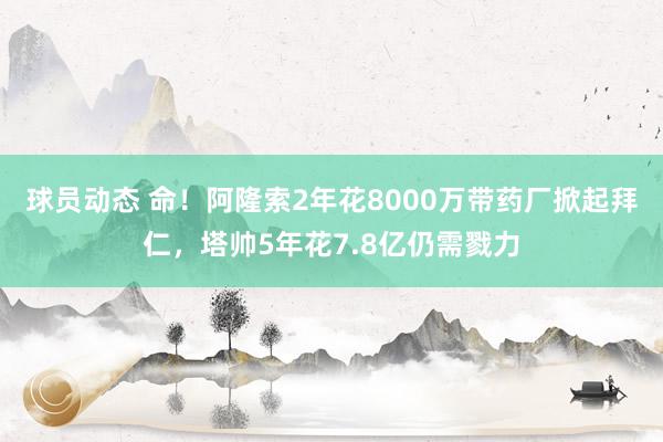 球员动态 命！阿隆索2年花8000万带药厂掀起拜仁，塔帅5年花7.8亿仍需戮力