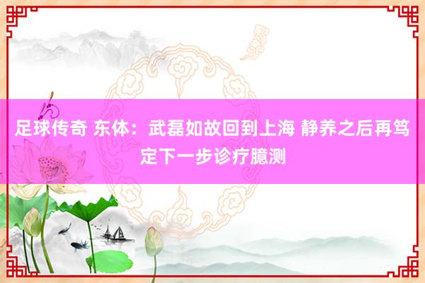 足球传奇 东体：武磊如故回到上海 静养之后再笃定下一步诊疗臆测